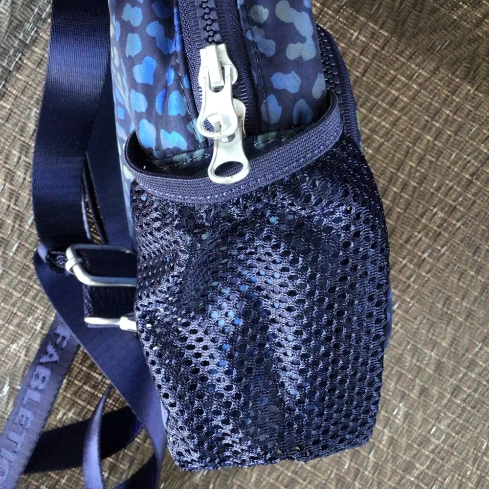 Fabletics Blue Leopard Nylon Mini Sport Backpack